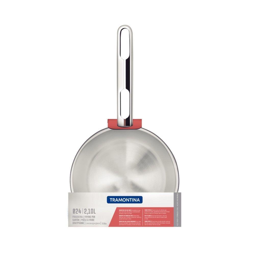 Frigideira Allegra Em Aço Inox Fundo Triplo 24 Cm 2,1 L Tramontina 62666/240 - 6