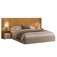 Cabeceira De Cama Extensível Com Mesa De Cabeceira Mdf Fiori Cumaru-opala - 1