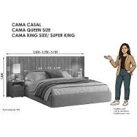 Cabeceira De Cama Extensível Com Mesa De Cabeceira Mdf Fiori Cumaru-opala - 2