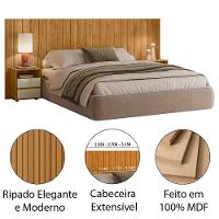 Cabeceira De Cama Extensível Com Mesa De Cabeceira Mdf Fiori Cumaru-opala - 3