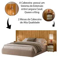 Cabeceira De Cama Extensível Com Mesa De Cabeceira Mdf Fiori Cumaru-opala