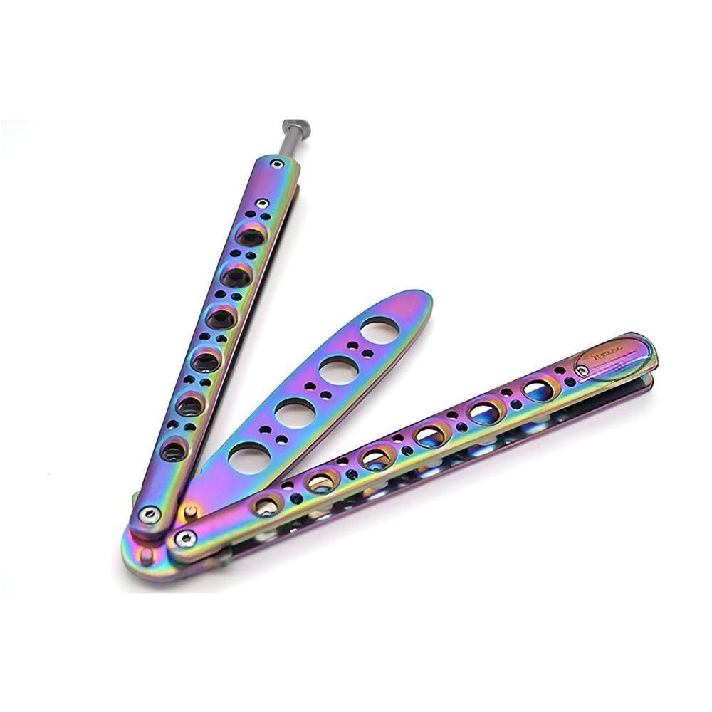 Canivete Butterfly De Manobra Bsl-3 Rainbow Sem Corte Ideal Para Treinamento Iniciante - 2