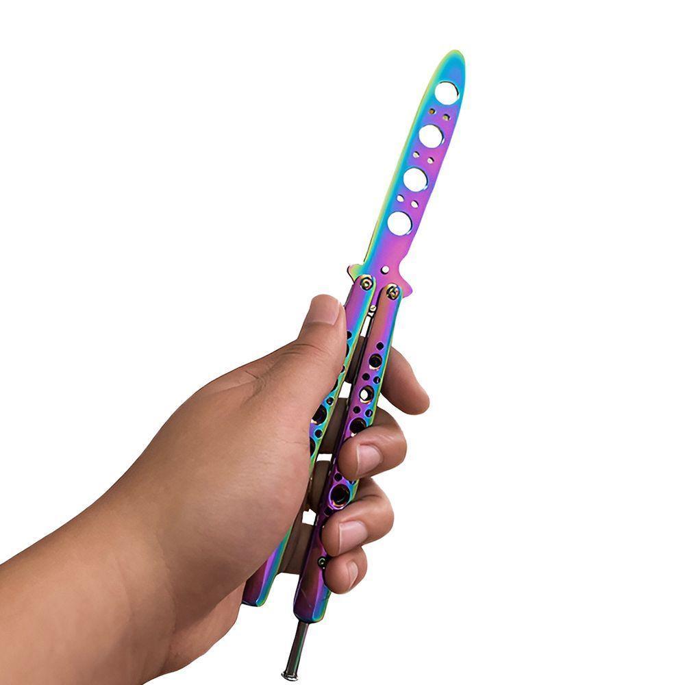 Canivete Butterfly De Manobra Bsl-3 Rainbow Sem Corte Ideal Para Treinamento Iniciante - 5