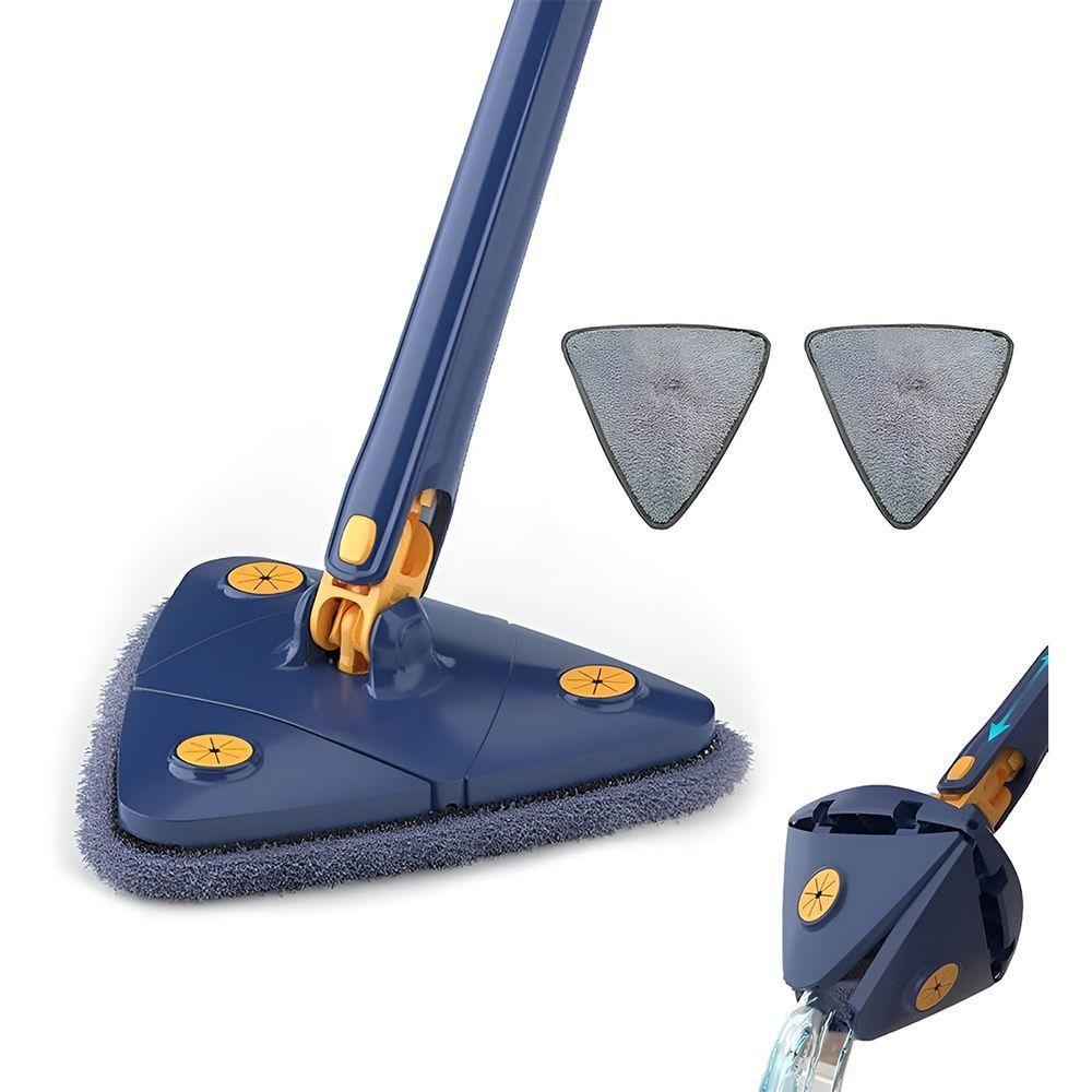 Esfregão Mop Giratório 360 Triangular Com 2 Panos Microfibra Fácil De Usar - 1
