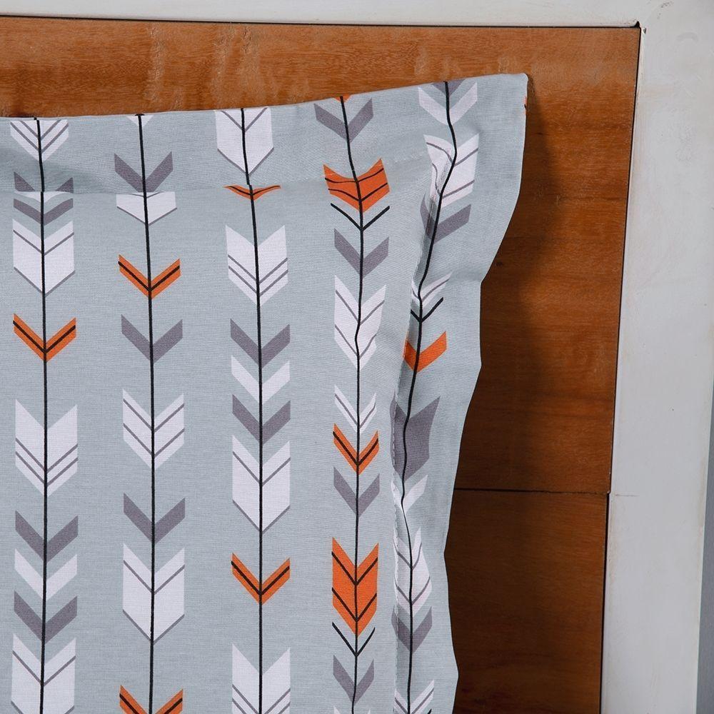 Fronha Estampada Infantil Joy 1 Peça 70cm X 50cm 80% Algodão - 20% Poliéster Percal 180 Fios Cor:cinza - 2