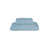 Jogo De Lençol Dia A Dia Liso 2 Peças Solteiro 80% Algodão - 20% Poliéster Percal 140 Fios Cor:azul - 1