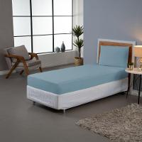 Jogo De Lençol Dia A Dia Liso 2 Peças Solteiro 80% Algodão - 20% Poliéster Percal 140 Fios Cor:azul - 2