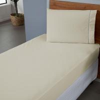 Jogo De Lençol Ponto Palito Simples 2 Peças Solteiro 80% Algodão - 20% Poliéster Percal 140 Fios Cor:palha - 3