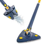 Mop Multiuso Giratório 360 Triangular Com 2 Refis Removíveis Para Limpeza De Piso Cor:azul - 1