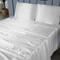 Jogo De Lençol Sublime 4 Peças King 100% Poliéster Tecido Cetim Charmousse Cor:branco - 3