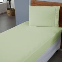 Jogo De Lençol Ponto Palito Simples 2 Peças Solteiro 80% Algodão - 20% Poliéster Percal 140 Fios Cor:verde - 3