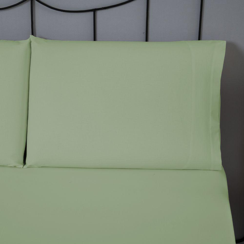Jogo De Lençol Dia A Dia Liso 3 Peças King 80% Algodão - 20% Poliéster Percal 140 Fios Cor:verde - 4