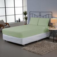 Jogo De Lençol Dia A Dia Liso 3 Peças King 80% Algodão - 20% Poliéster Percal 140 Fios Cor:verde - 2