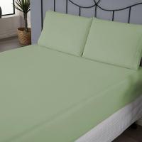 Jogo De Lençol Dia A Dia Liso 3 Peças King 80% Algodão - 20% Poliéster Percal 140 Fios Cor:verde - 3