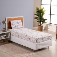 Jogo De Lençol Dia A Dia Estampado 3 Peças Queen 80% Algodão - 20% Poliéster Percal 180 Fios Cor:floral Rosê - 2