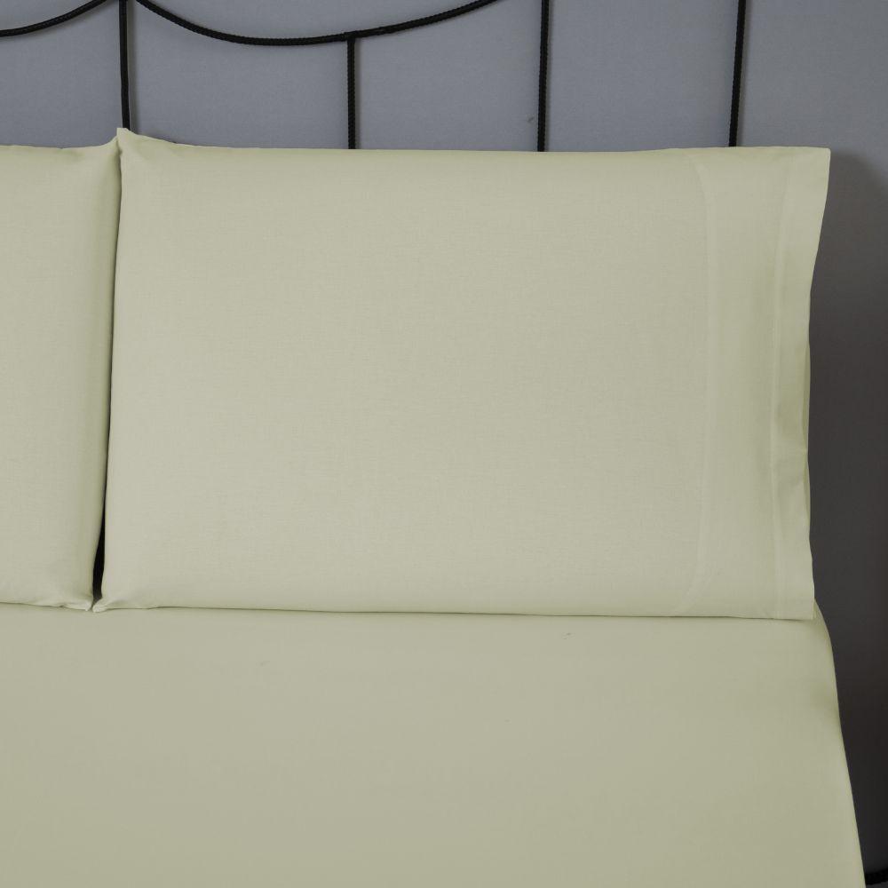 Jogo De Lençol Dia A Dia Liso 3 Peças Casal 80% Algodão - 20% Poliéster Percal 140 Fios Cor:palha - 4