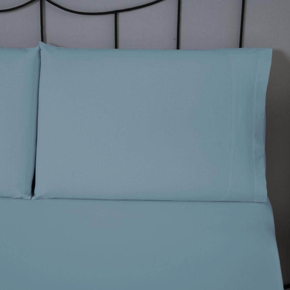 Jogo De Lençol Dia A Dia Liso 3 Peças King 80% Algodão - 20% Poliéster Percal 140 Fios Cor:azul - 2