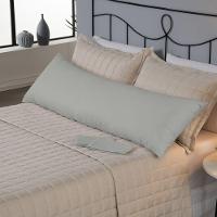 Capa Para Travesseiro Fofuxão 1 Peça 1,46m X 46cm 80% Algodão - 20% Poliéster Percal 140 Fios Com Zíper Cor:cinza - 4