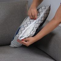 Capa Para Almofada Grécia 1 Peça 45cm X 45cm 60% Algodão - 40% Poliéster Tecido Jacquard Com Zíper Cor:azul - 4