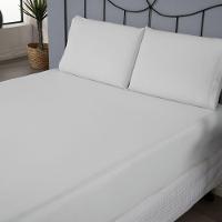 Jogo De Lençol Dia A Dia Liso 3 Peças Queen 80% Algodão - 20% Poliéster Percal 140 Fios Cor:branco - 3
