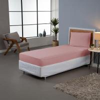 Jogo De Lençol Dia A Dia Liso 2 Peças Solteiro 80% Algodão - 20% Poliéster Percal 140 Fios Cor:rosê - 2