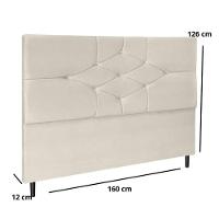 Cabeceira Cama Box Queen 160 Cm Camboriú Suede Bege E Frame - 3