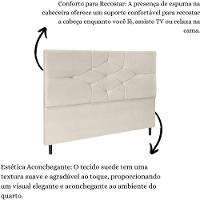Cabeceira Cama Box Queen 160 Cm Camboriú Suede Bege E Frame - 6