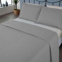 Kit Cobre Leito Matelado Copacabana 3 Peças King 100% Poliéster Percal 300 Fios Cor:cinza - 3