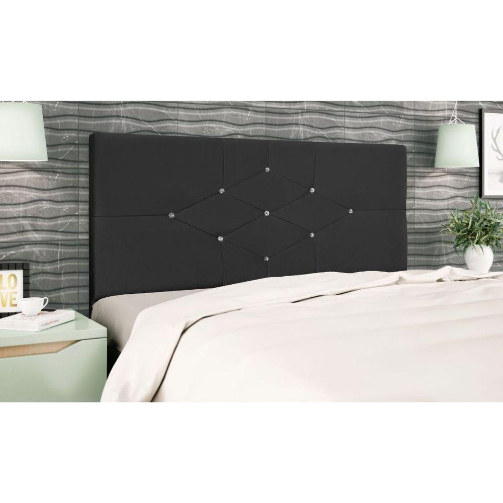 Cabeceira Cama Box Casal 140cm Virgínia Suede Preto E-frame - 2