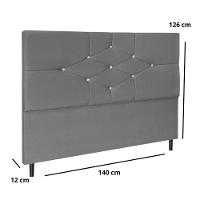 Cabeceira Cama Box Casal 140cm Camboriú Suede Cinza E-frame