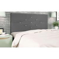 Cabeceira Cama Box Casal 140cm Camboriú Suede Cinza E-frame - 6