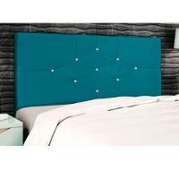 Cabeceira Cama 140 Cm Virgínia Suede Azul Tiffany E-frame - 2