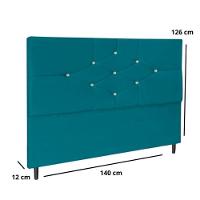 Cabeceira Cama 140 Cm Virgínia Suede Azul Tiffany E-frame - 3