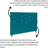 Cabeceira Cama 140 Cm Virgínia Suede Azul Tiffany E-frame - 6