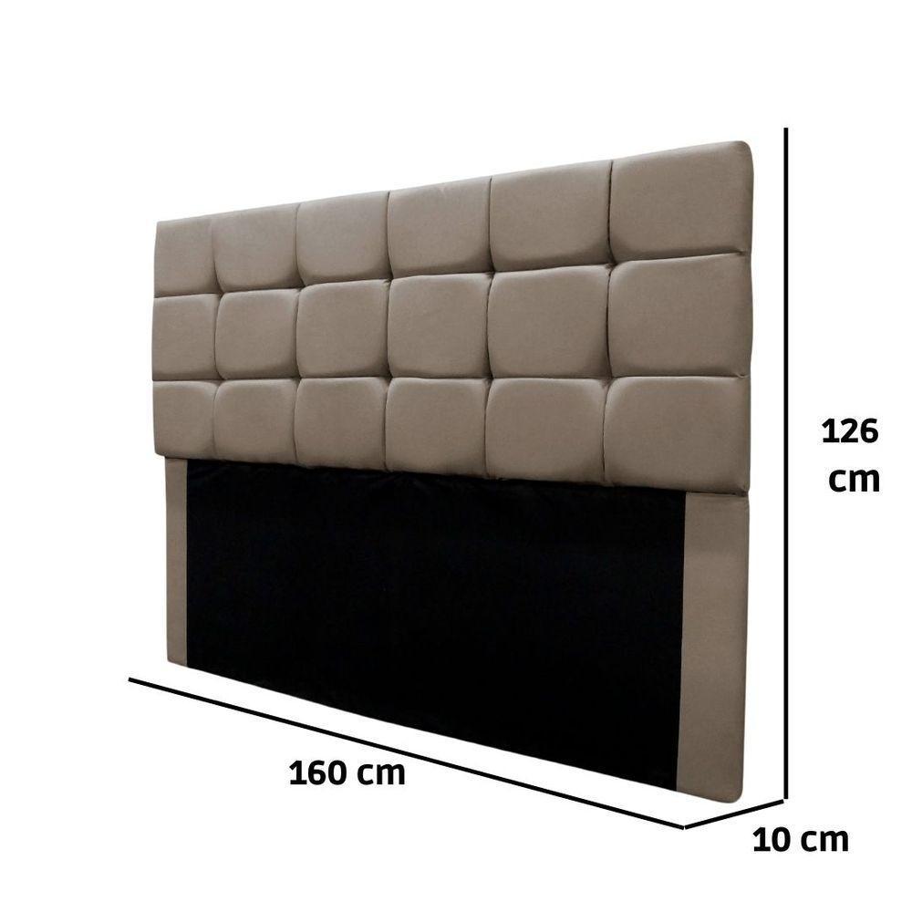 Cabeceira Cama Box Queen 160 Cm Bianca Suede Bege Escuro - 2