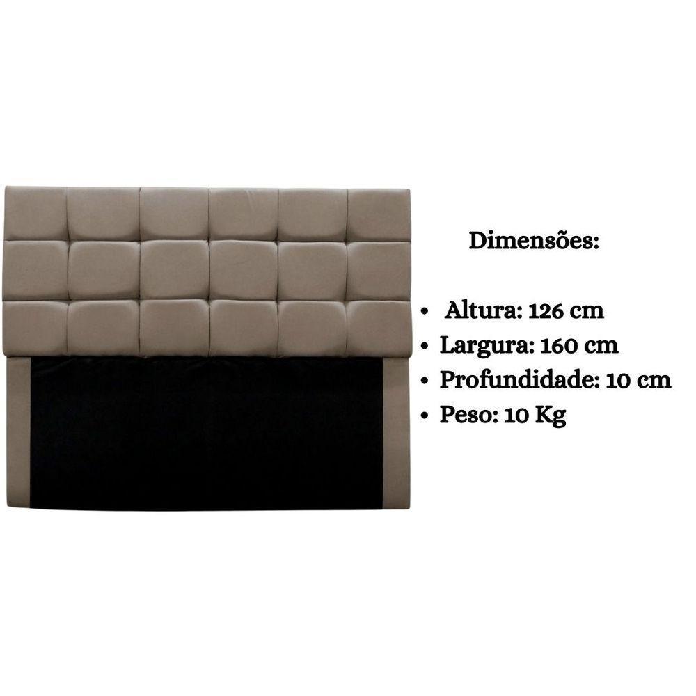 Cabeceira Cama Box Queen 160 Cm Bianca Suede Bege Escuro - 7