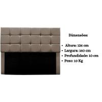 Cabeceira Cama Box Queen 160 Cm Bianca Suede Bege Escuro - 7