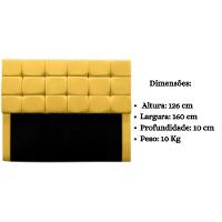 Cabeceira Cama Box Queen 160 Cm Bianca Suede Amarelo - 8
