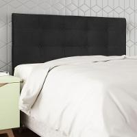 Cabeceira Estofada Cama Box Casal 140 Cm Helena Suede Preto - 2