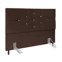 Cabeceira Cama Queen 160cm Virgínia Suede Marrom E Frame - 1