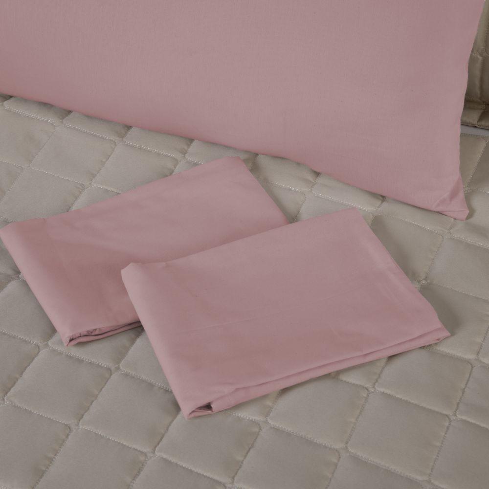 Capa Para Travesseiro Fofuxão 1 Peça 1,46m X 46cm 80% Algodão - 20% Poliéster Percal 140 Fios Com Zíper Cor:rosê - 4