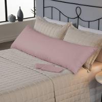 Capa Para Travesseiro Fofuxão 1 Peça 1,46m X 46cm 80% Algodão - 20% Poliéster Percal 140 Fios Com Zíper Cor:rosê - 2