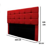 Cabeceira Cama Box Queen 160 Cm Bianca Suede Vermelho - 3