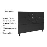 Cabeceira Cama Box Queen 160cm Camboriú Suede Preto E Frame - 5