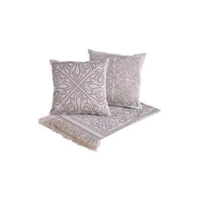 Kit Peseira Grécia 5 Peças King 60% Algodão - 40% Poliéster Tecido Jacquard Acompanha Almofadas Cheias Cor:cáqui
