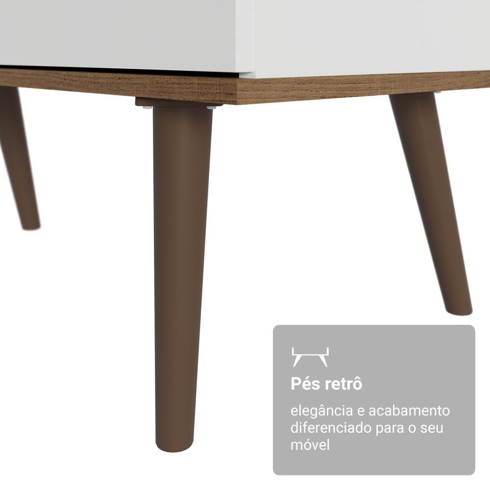 Kit 2 Peças Com Escrivaninha Em L 3 Gavetas E Armário Multiuso Com Vidro Rustic Branco Madesa - 8
