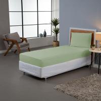 Jogo De Lençol Dia A Dia Liso 2 Peças Solteiro 80% Algodão - 20% Poliéster Percal 140 Fios Cor:verde - 2