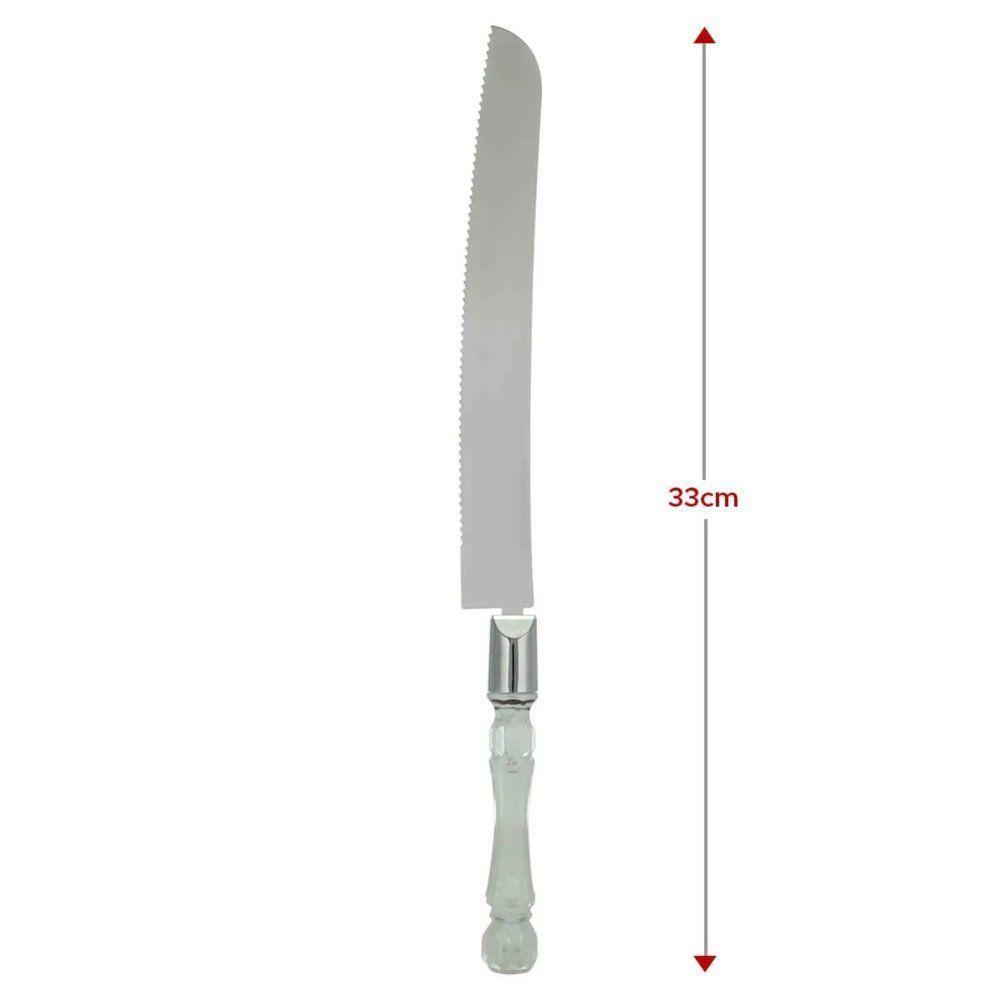 Kit Faca E Espátula Para Bolo Aço Inox Com Cabo Acrílico - 5