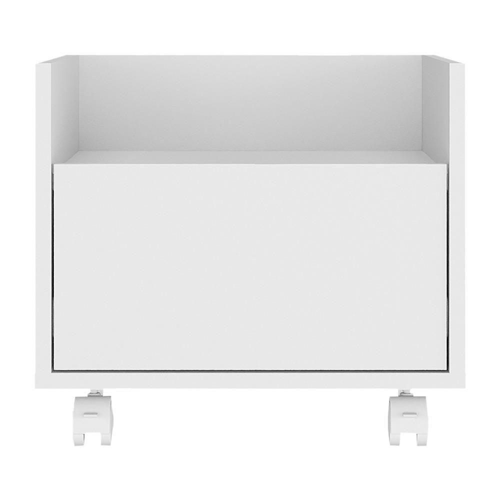 Mesa De Cabeceira 40 Cm Com Rodízios Multimóveis Mp4042 Branca - 3