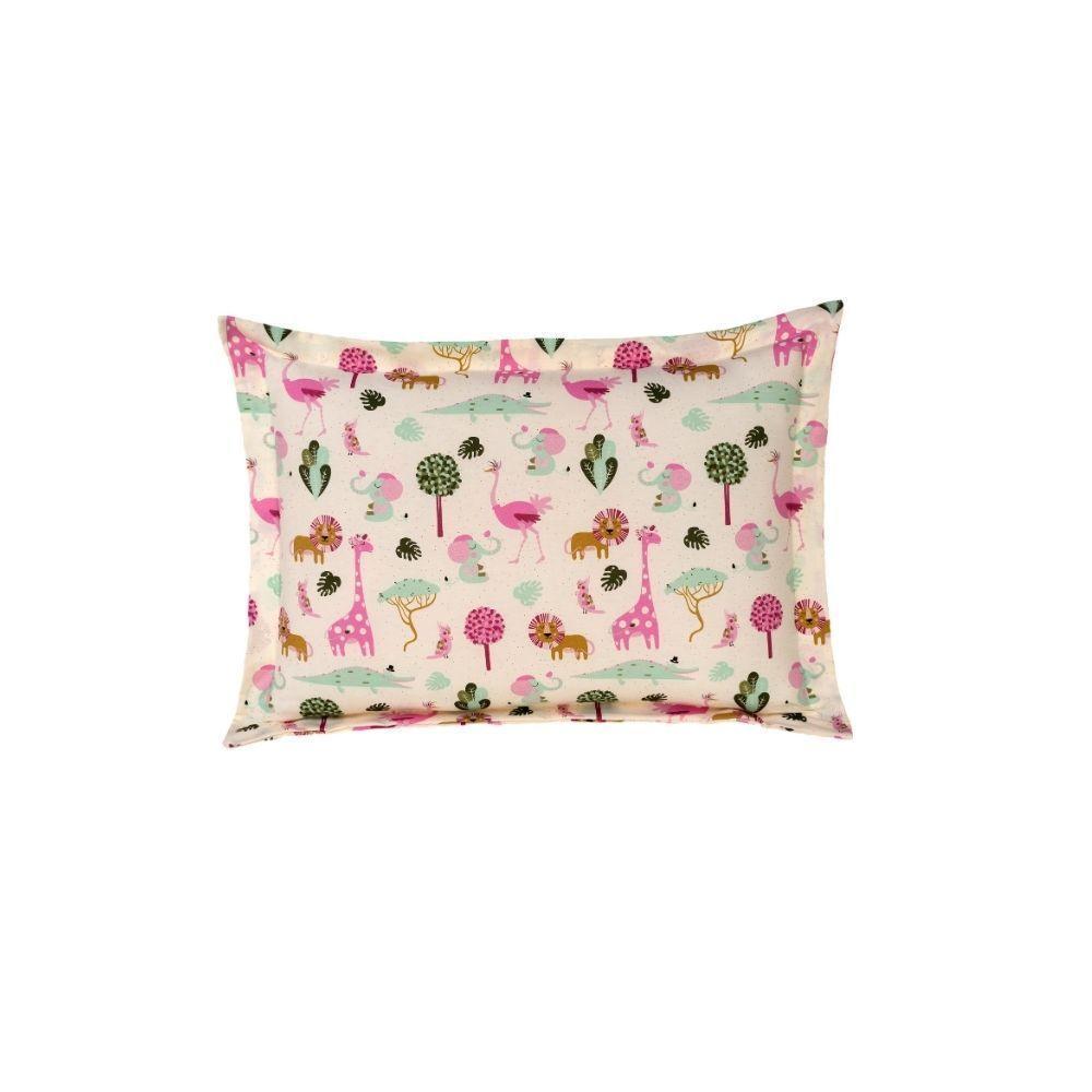 Fronha Estampada Infantil Joy 1 Peça 70cm X 50cm 80% Algodão - 20% Poliéster Percal 180 Fios Cor:safari - 1
